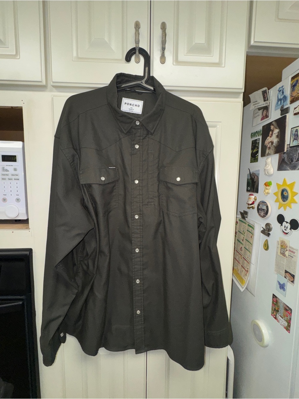 Poncho Performance Western Pearl Snap Shirt XXL - dark gray